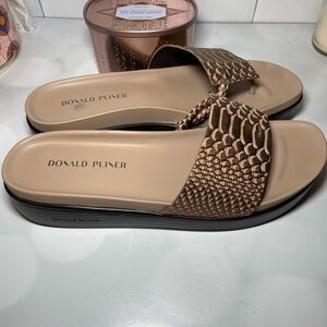 Donald J. Pliner Bronze Slide Sandals